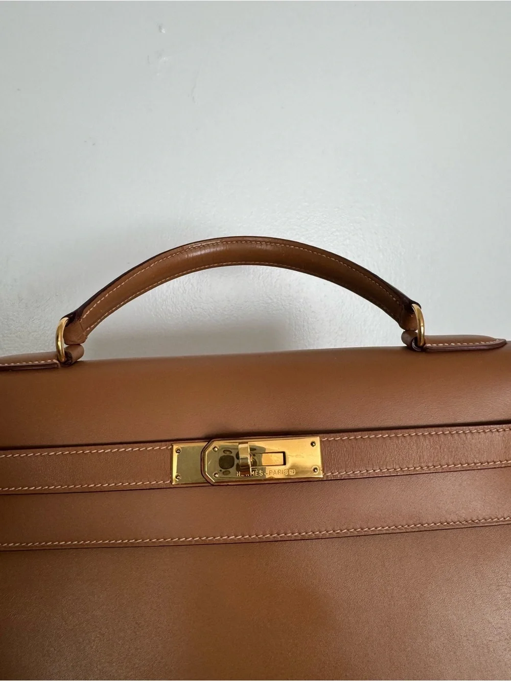 Hermes Kelly 32 Sellier Natural Chamonix GHW